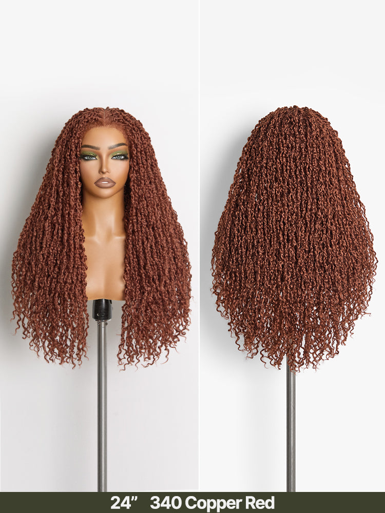 Élorvane Fiber Boho Twist Curly Wig 13x6 Pre-Cut Lace Front Glueless Ear-to-Ear