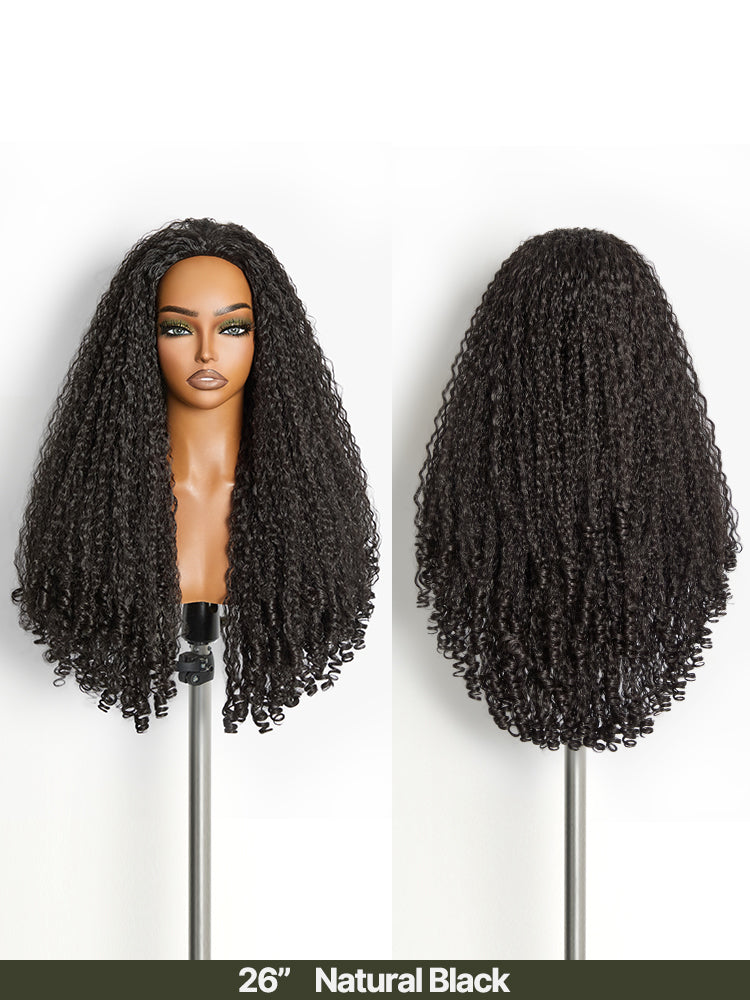 Élorvane Synthetic Fiber + Human Hair Burmese Curly 3-in-1 Half Wig Spiral Ends