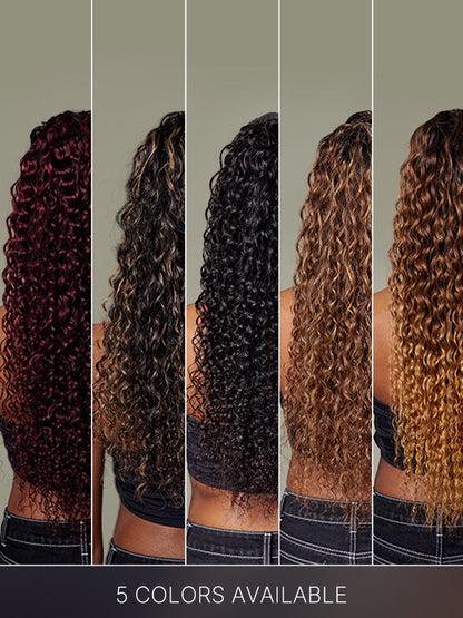 Élorvane Full Natural Water Wave Drawstring Ponytail Human Hair Extensions
