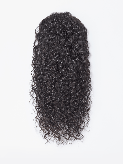 Élorvane Full Natural Water Wave Drawstring Ponytail Human Hair Extensions