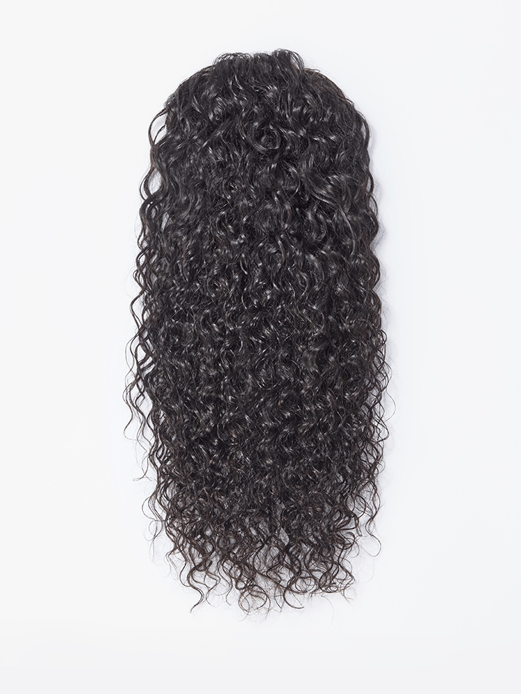 Élorvane Natural Black Full Water Wave Drawstring Ponytail Human Hair - Imani