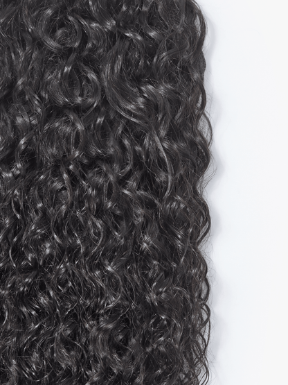 Élorvane Natural Black Full Water Wave Drawstring Ponytail Human Hair - Imani