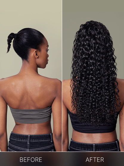 Élorvane 100% Human Hair High-Density 10-Sec Ponytail Hairstyle Drawstring Ponytail Hair Extensions Ponytail