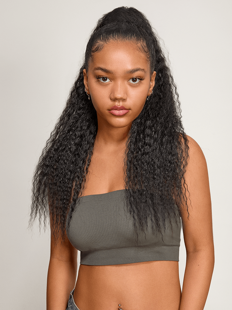 Élorvane 100% Human Hair High-Density 10-Sec Ponytail Hairstyle Drawstring Ponytail Hair Extensions Ponytail
