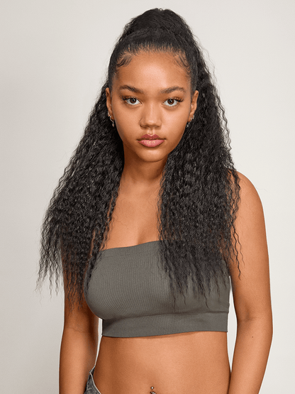 Élorvane 100% Human Hair High-Density 10-Sec Ponytail Hairstyle Drawstring Ponytail Hair Extensions Ponytail