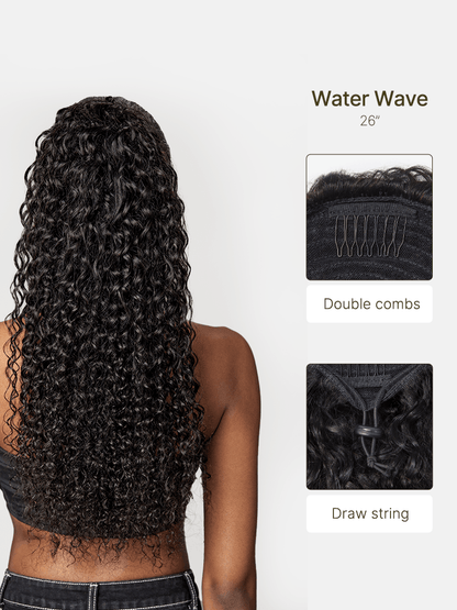 Élorvane 100% Human Hair High-Density 10-Sec Ponytail Hairstyle Drawstring Ponytail Hair Extensions Ponytail