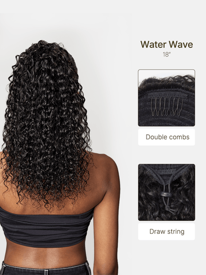 Élorvane 100% Human Hair High-Density 10-Sec Ponytail Hairstyle Drawstring Ponytail Hair Extensions Ponytail