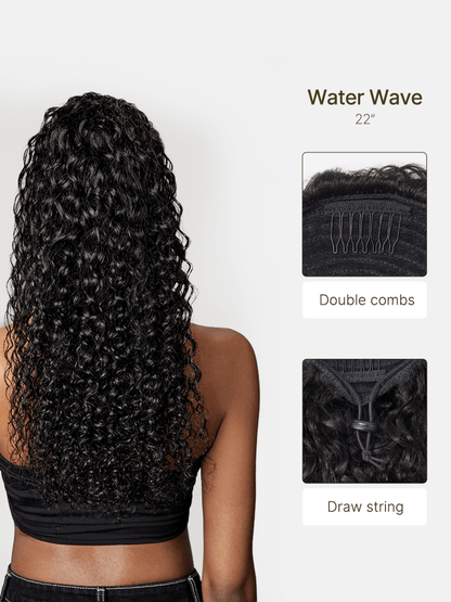 Élorvane 100% Human Hair High-Density 10-Sec Ponytail Hairstyle Drawstring Ponytail Hair Extensions Ponytail
