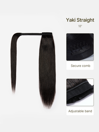 Élorvane 100% Human Hair High-Density 10-Sec Ponytail Hairstyle Drawstring Ponytail Hair Extensions Ponytail