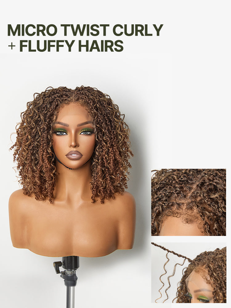 Élorvane Fiber Micro Twist Curly Dreadlock Wig 11x4 HD Lace Front Glueless