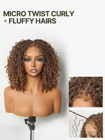 Élorvane Fiber Micro Twist Curly Dreadlock Wig 11x4 HD Lace Front Glueless