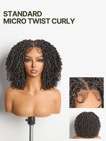 Élorvane Fiber Micro Twist Curly Dreadlock Wig 11x4 HD Lace Front Glueless
