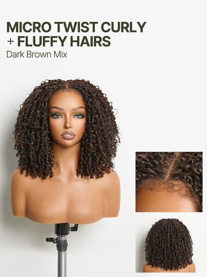 Élorvane Fiber Micro Twist Curly Dreadlock Wig 11x4 HD Lace Front Glueless
