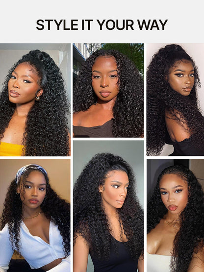 Élorvane Synthetic Fiber + Human Hair 3-in-1 Bouncy Curly Half Wig Ready to Wear Effortless Daily Wear