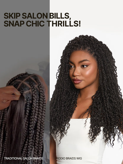 Élorvane Fiber Boho Twist Curly Wig 13x6 Pre-Cut Lace Front Glueless Ear-to-Ear