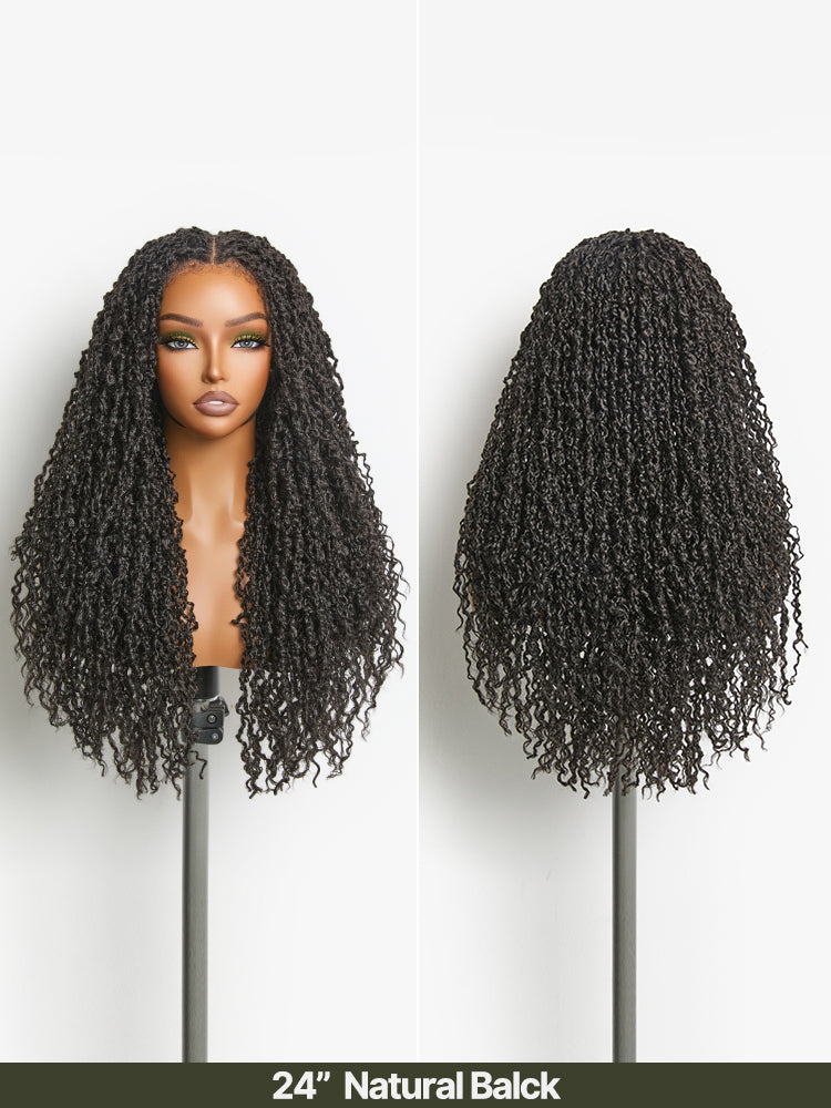 Élorvane Fiber Boho Twist Curly Wig 13x6 Pre-Cut Lace Front Glueless Ear-to-Ear