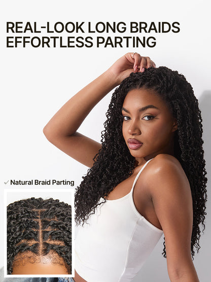 Élorvane Fiber Boho Twist Curly Wig 13x6 Pre-Cut Lace Front Glueless Ear-to-Ear