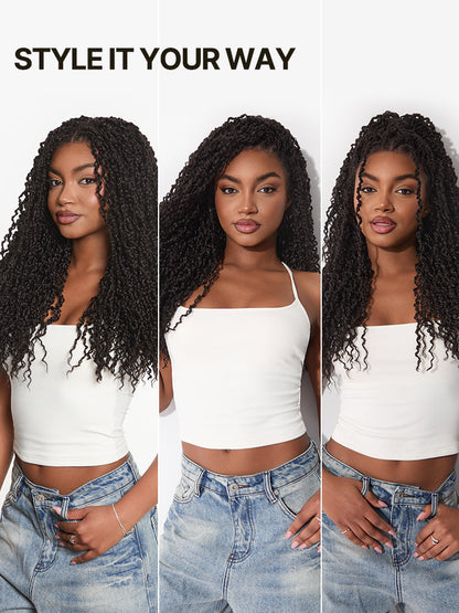 Élorvane Fiber Boho Twist Curly Wig 13x6 Pre-Cut Lace Front Glueless Ear-to-Ear