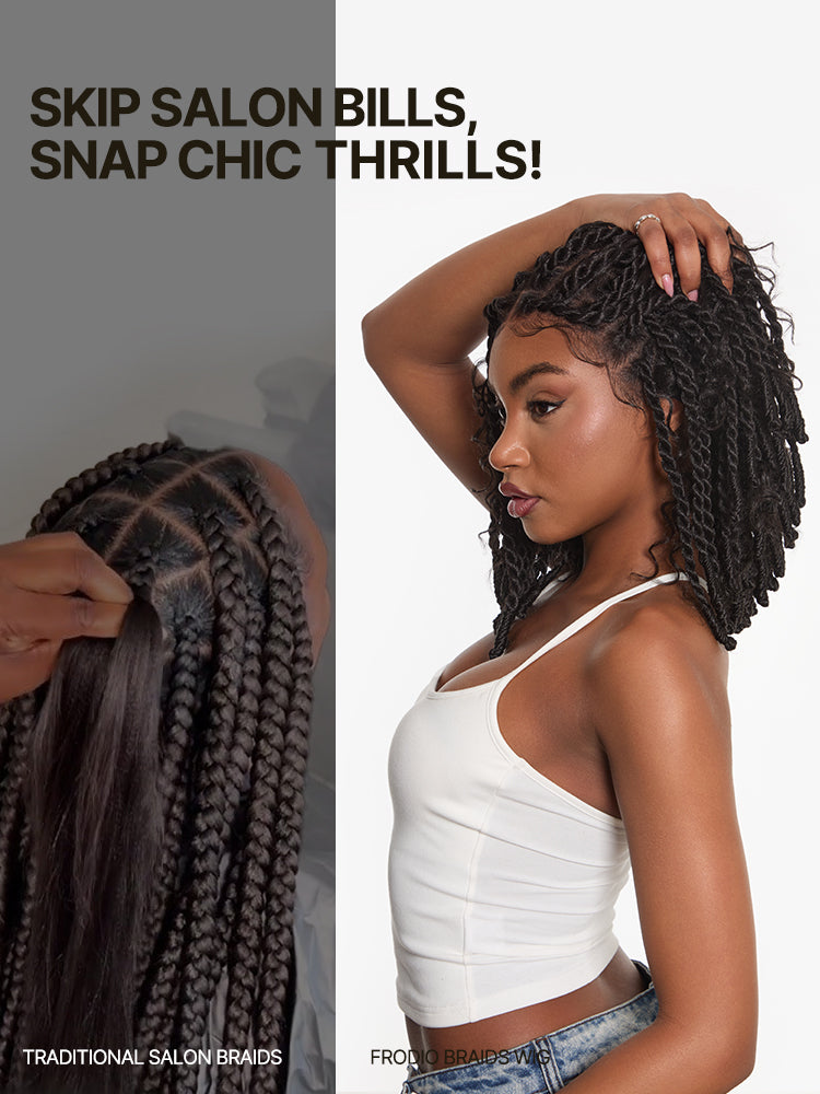 Élorvane Fiber Boho Knot Twist Bob Wig 13x5 Lace Front Wig Beginner Friendly