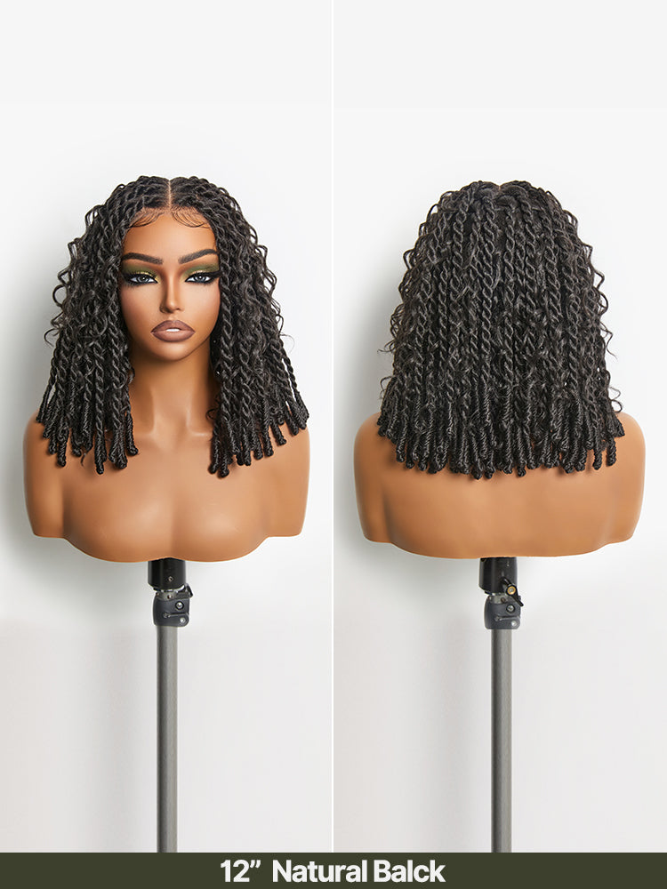 Élorvane Fiber Boho Knot Twist Bob Wig 13x5 Lace Front Wig Beginner Friendly