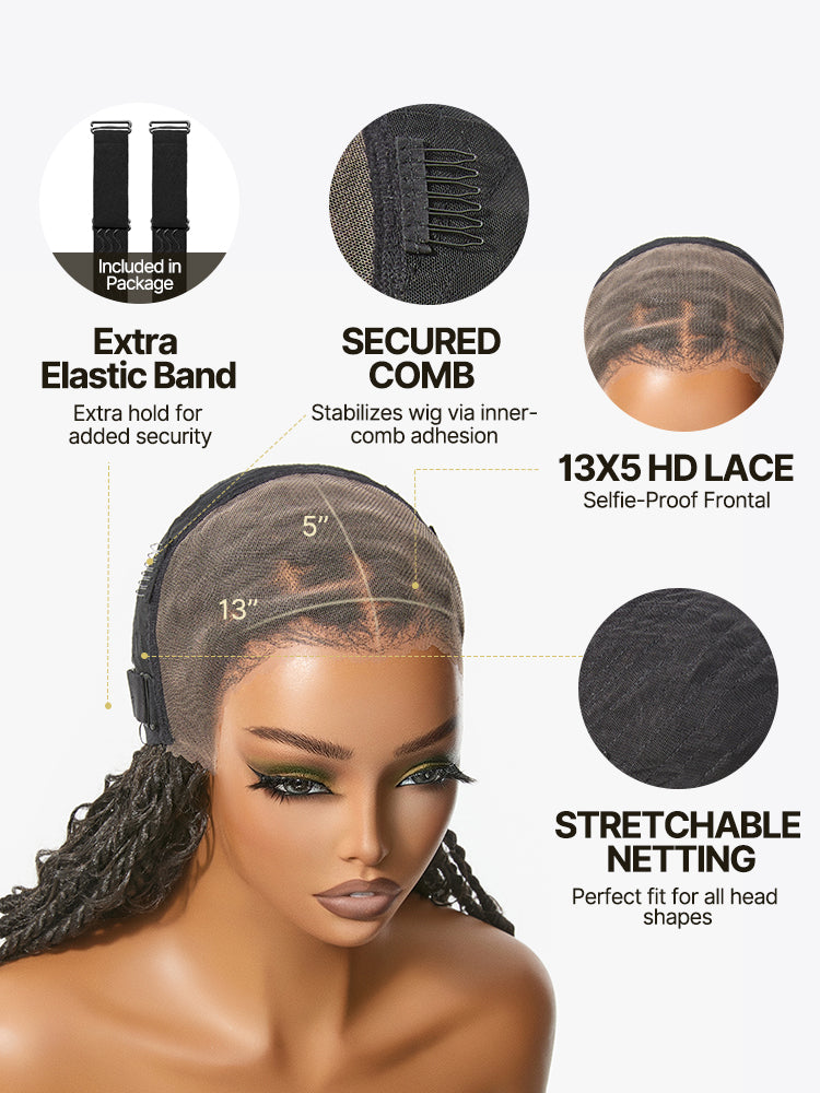 Élorvane Fiber Boho Knot Twist Bob Wig 13x5 Lace Front Wig Beginner Friendly