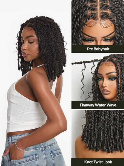 Élorvane Fiber Boho Knot Twist Bob Wig 13x5 Lace Front Wig Beginner Friendly