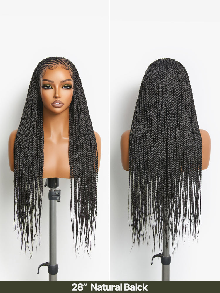 Élorvane Fiber Two-Strand Twist Braided Wig 13x5 Frontal Lace Wig with Baby Hair