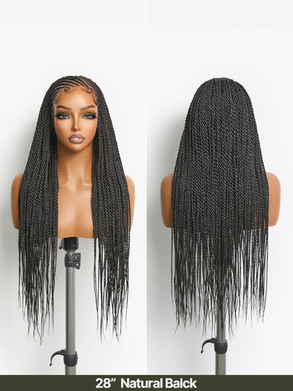 Élorvane Fiber Two-Strand Twist Braided Wig 13x5 Frontal Lace Wig with Baby Hair