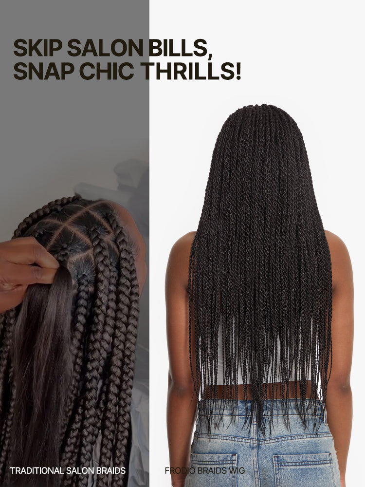 Élorvane Fiber Two-Strand Twist Braided Wig 13x5 Frontal Lace Wig with Baby Hair
