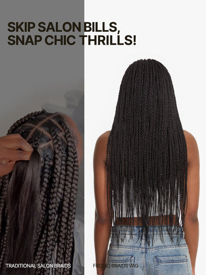 Élorvane Fiber Two-Strand Twist Braided Wig 13x5 Frontal Lace Wig with Baby Hair