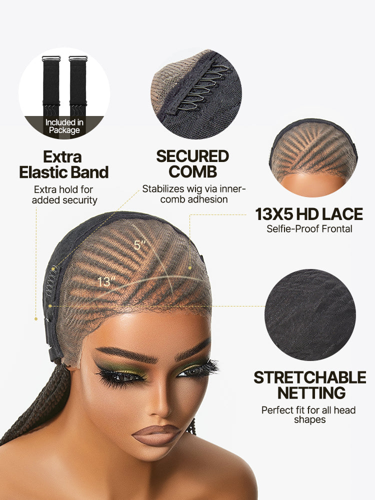 Élorvane Fiber Two-Strand Twist Braided Wig 13x5 Frontal Lace Wig with Baby Hair