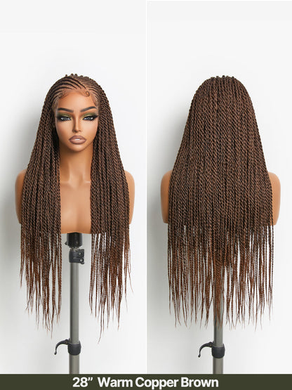 Élorvane Fiber Two-Strand Twist Braided Wig 13x5 Frontal Lace Wig with Baby Hair