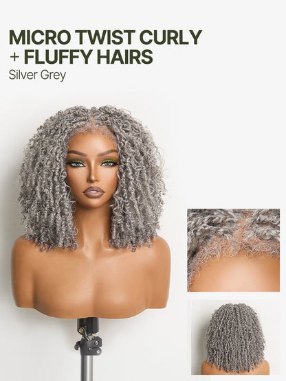 Élorvane Fiber Micro Twist Curly Dreadlock Wig 11x4 HD Lace Front Glueless