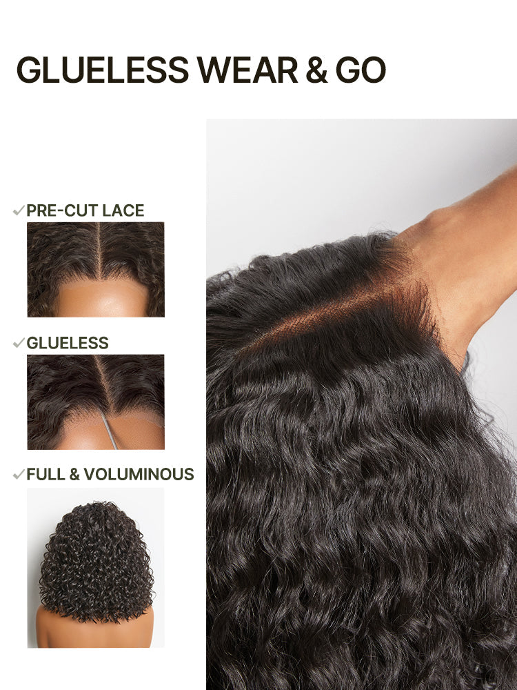 Élorvane Synthetic Fiber + Human Hair Curly T-Part Lace Wig Natural Hairline Ready to Wear