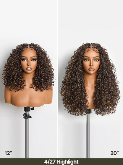Élorvane Fiber Braided Top Water Wave Wig 13x6 Lace Front Glueless Wear and Go