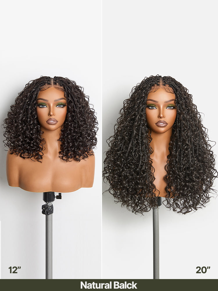 Élorvane Fiber Braided Top Water Wave Wig 13x6 Lace Front Glueless Wear and Go