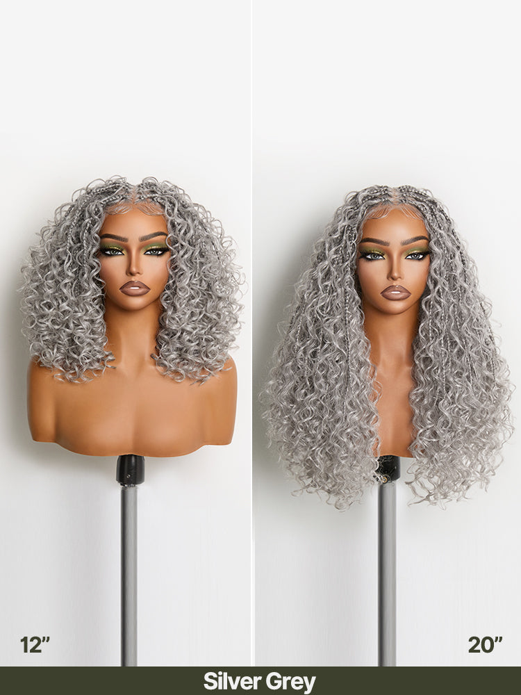 Élorvane Fiber Braided Top Water Wave Wig 13x6 Lace Front Glueless Wear and Go