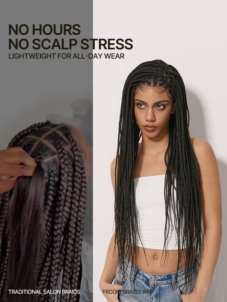 Élorvane Fiber Full Lace Braided Wig with 3-Strand Braids and 2-Strand Twists 30 Inch