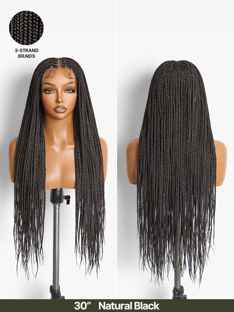 Élorvane Fiber Full Lace Braided Wig with 3-Strand Braids and 2-Strand Twists 30 Inch