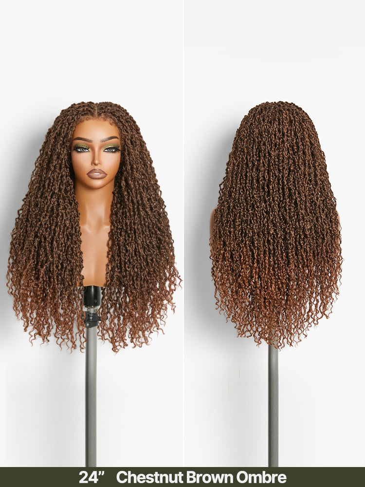 Élorvane Fiber Boho Twist Curly Wig 13x6 Pre-Cut Lace Front Glueless Ear-to-Ear