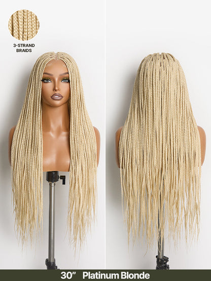 Élorvane Fiber Full Lace Braided Wig with 3-Strand Braids and 2-Strand Twists 30 Inch