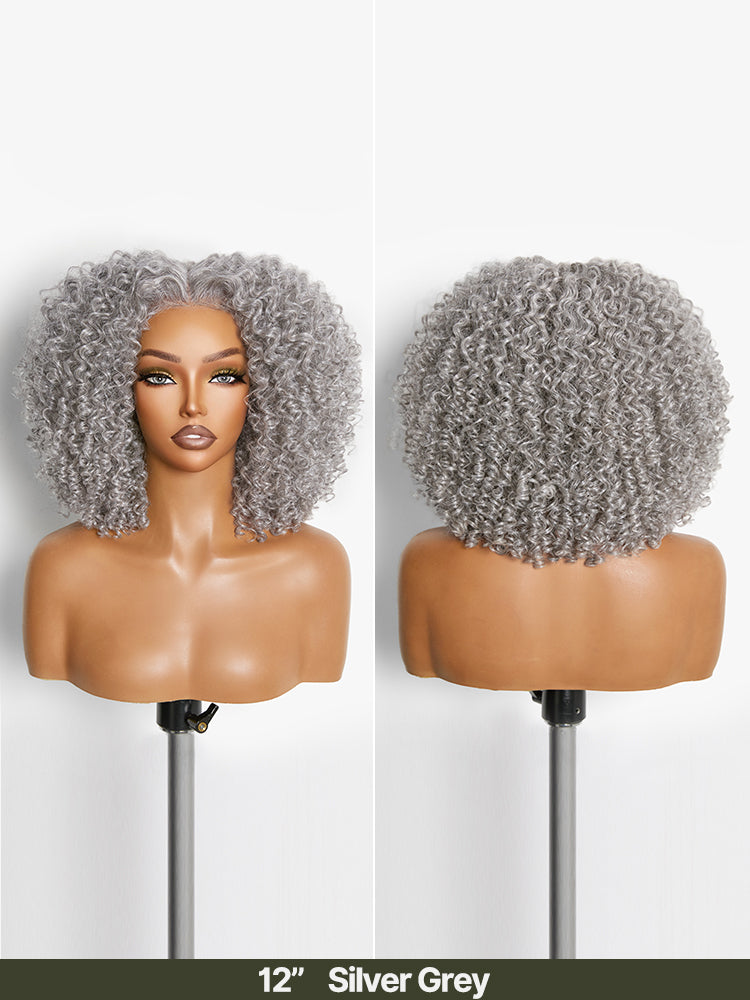 Élorvane Synthetic Fiber + Human Hair Jerry Curly Wig 13x6 Frontal Lace Wig Glueless Wear and Go