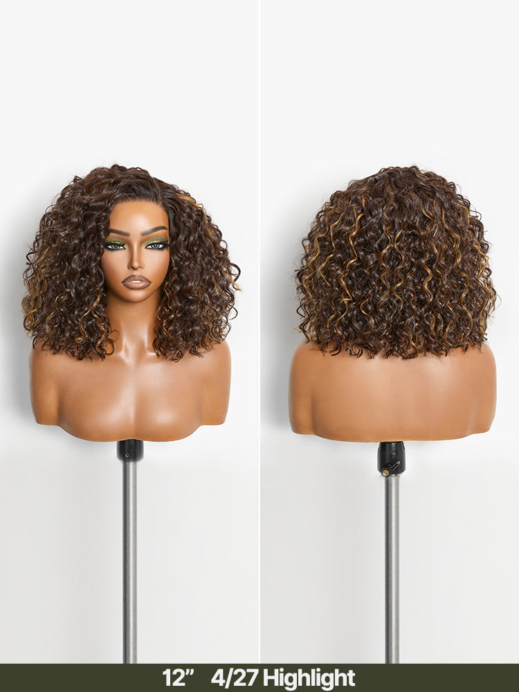 Élorvane Synthetic Fiber + Human Hair Curly T-Part Lace Wig Natural Hairline Ready to Wear