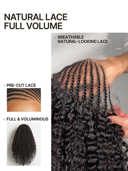 Élorvane Fiber Fulani Braid Wig 13x6 Frontal Lace Wig Chic and Voluminous