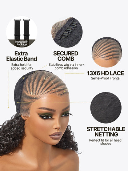 Élorvane Fiber Fulani Braid Wig 13x6 Frontal Lace Wig Chic and Voluminous