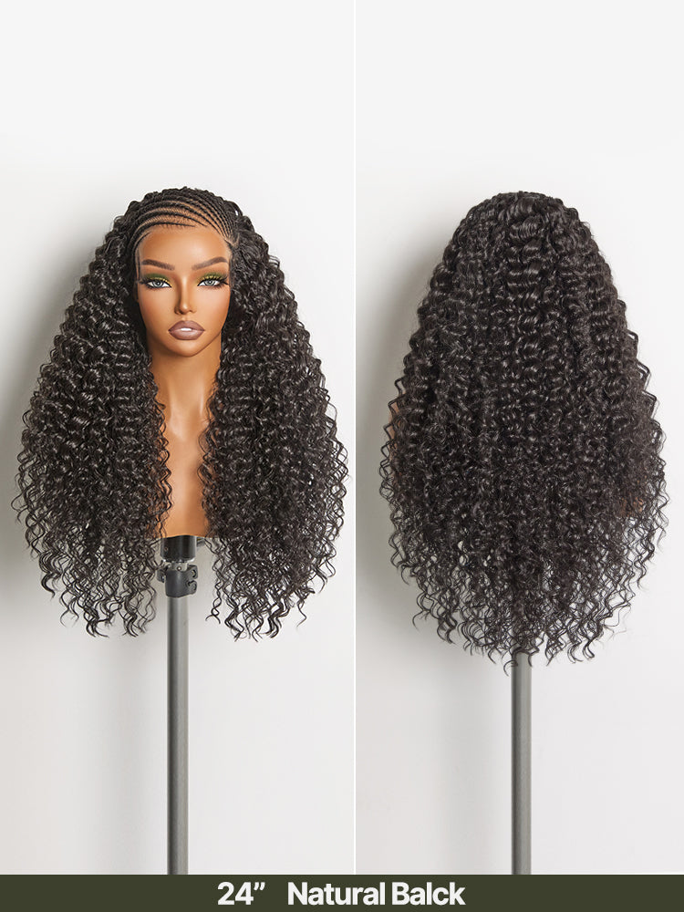 Élorvane Fiber Fulani Braid Wig 13x6 Frontal Lace Wig Chic and Voluminous