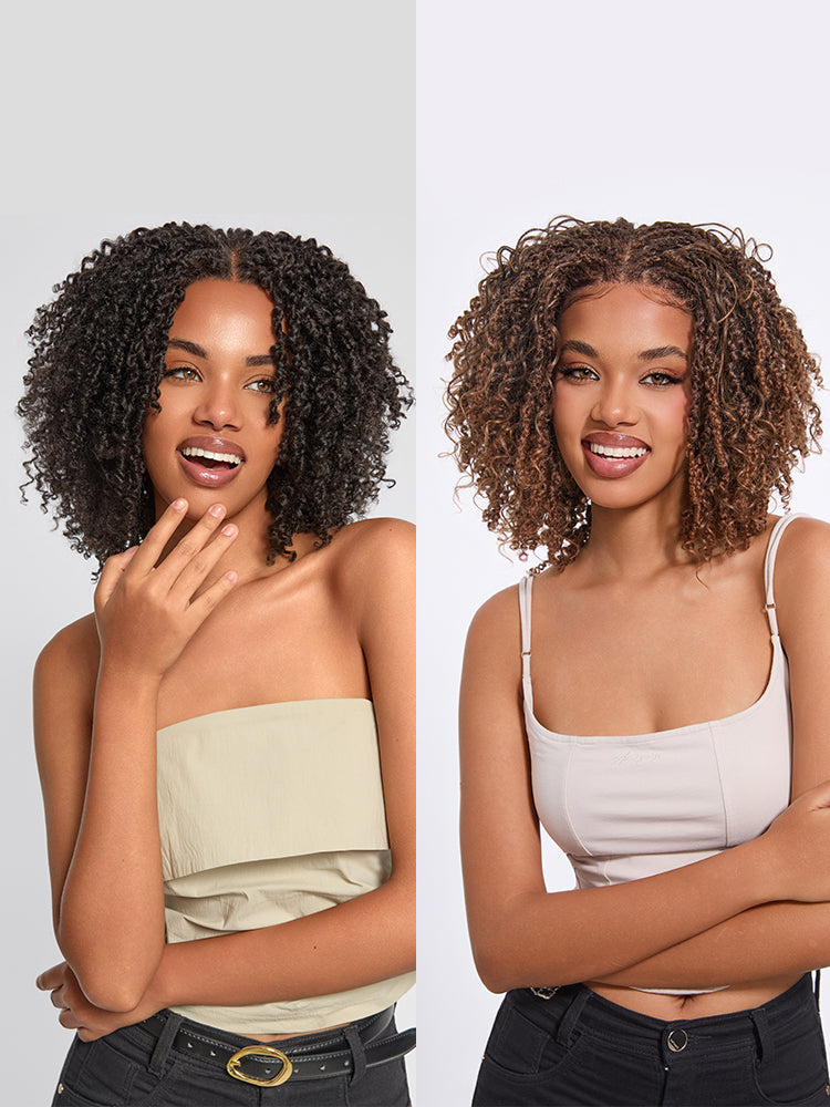 Élorvane Fiber Micro Twist Curly Dreadlock Wig 11x4 HD Lace Front Glueless