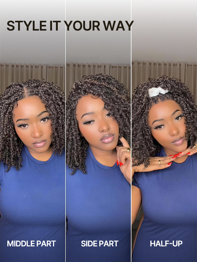 Élorvane Fiber Micro Twist Curly Dreadlock Wig 11x4 HD Lace Front Glueless