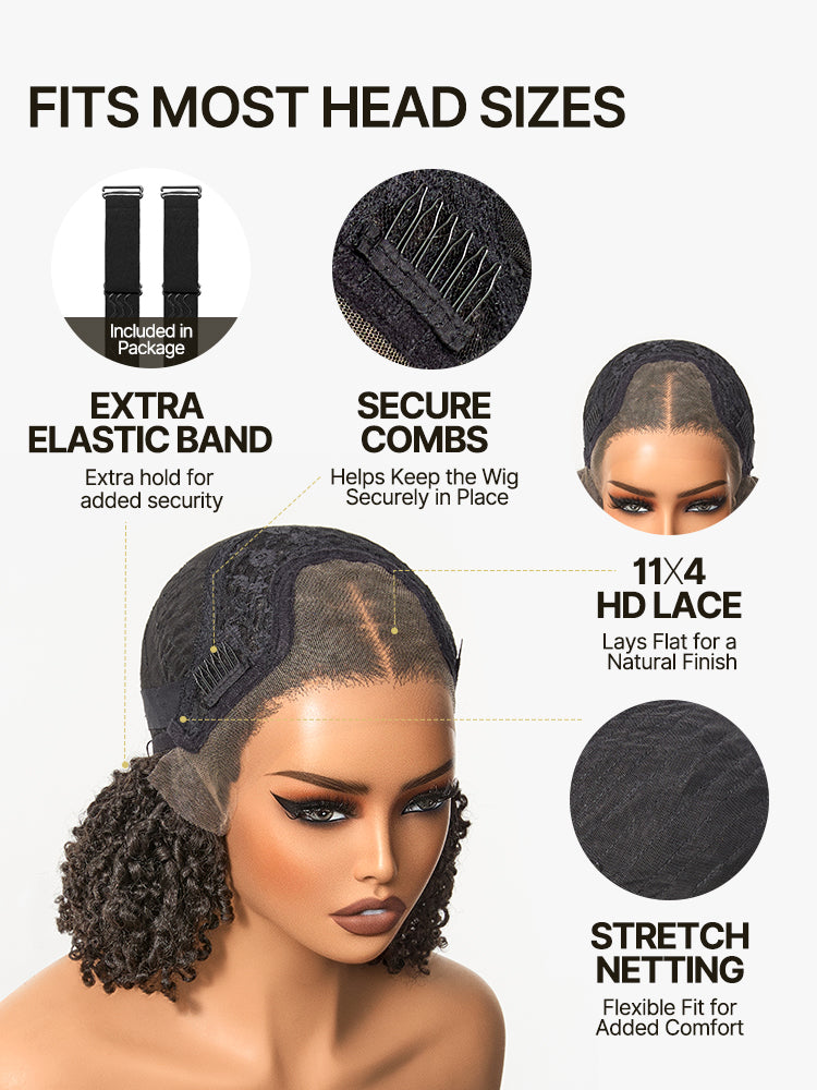 Élorvane Fiber Micro Twist Curly Dreadlock Wig 11x4 HD Lace Front Glueless