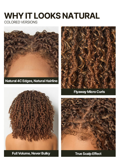 Élorvane Fiber Micro Twist Curly Dreadlock Wig 11x4 HD Lace Front Glueless